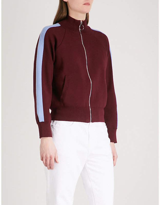 Chocoolate Side-stripe knitted jacket