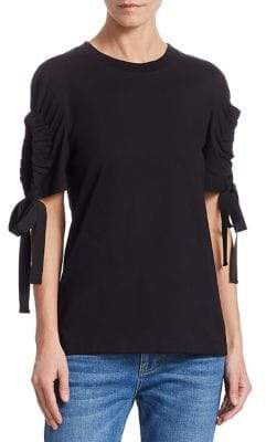 Victoria, Cut-Out Drawstring Cotton Tee