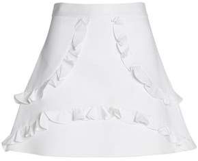 Ruffle-Trimmed Stretch-Cotton Mini Skirt