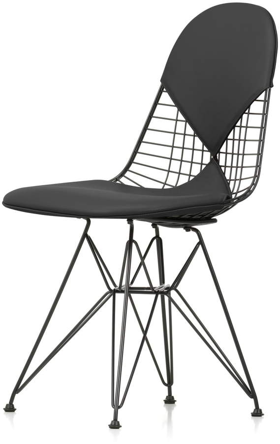 Wire Chair DKR-2 (neue Höhe), Premium Leder / Schwarz (Filzgleiter)