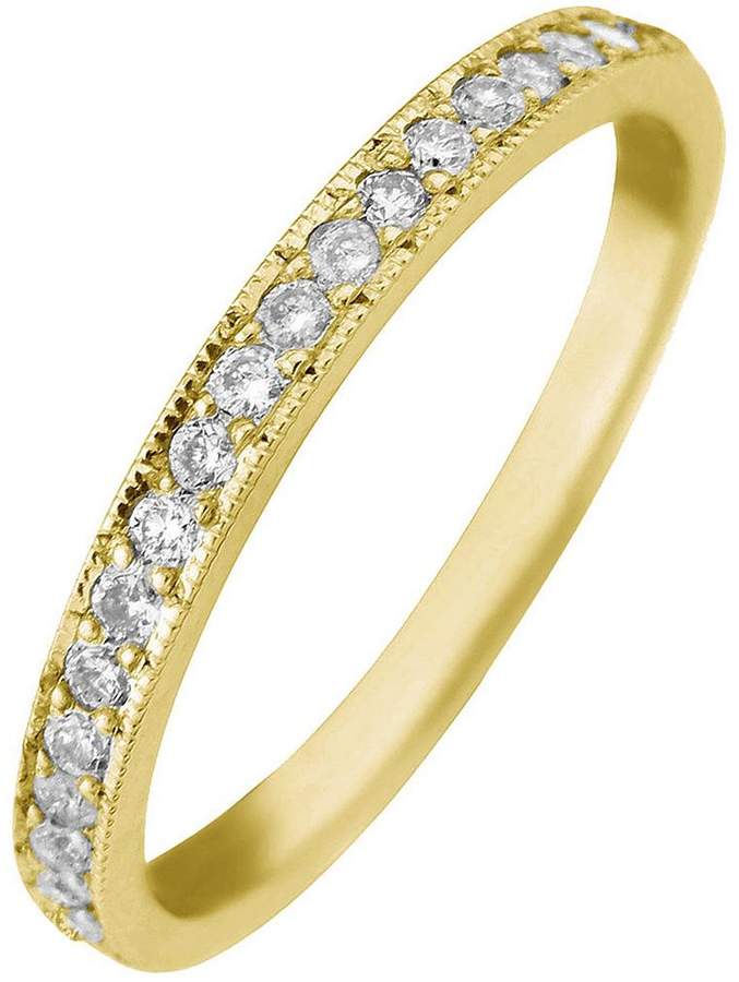 Love DIAMOND 9ct Gold 25 Point Diamond Wedding Band Ring