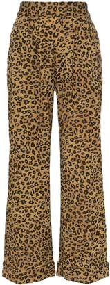 Mara Hoffman Caressa leopard print high-waisted wide leg trousers