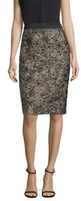 Metallic Jacquard Pencil Skirt
