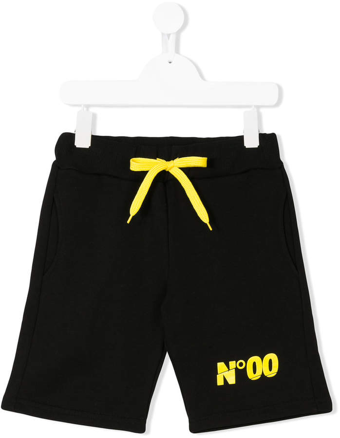 Numero00 Kids logo print track shorts