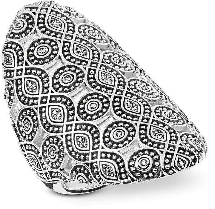 Rebel Icon Sterling Silver Ring w/Cubic Zirconia