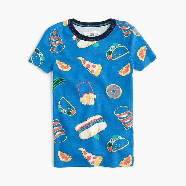 Kids' short pajama set in pizza party