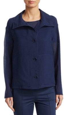 Shadow Stripe Button-Front Jacket