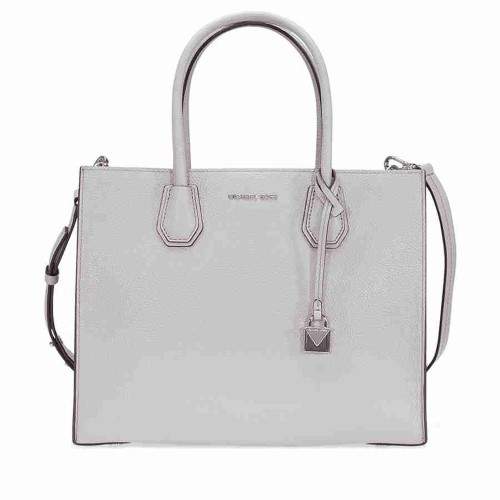 Michael Kors Mercer Large Bonded Leather Tote - Pearl Grey - AS SHOWN - STYLE