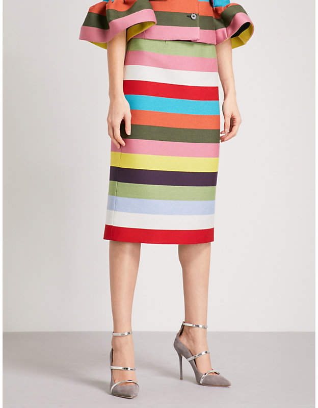 Cuckoo high-rise wool-blend skirt