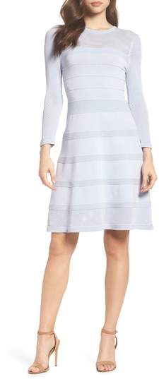 Mix Stitch Pointelle Fit & Flare Dress