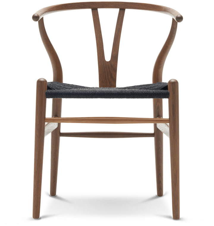 Carl Hansen - CH24 Wishbone Chair, Eiche geräuchert und geölt / schwarzes Geflecht