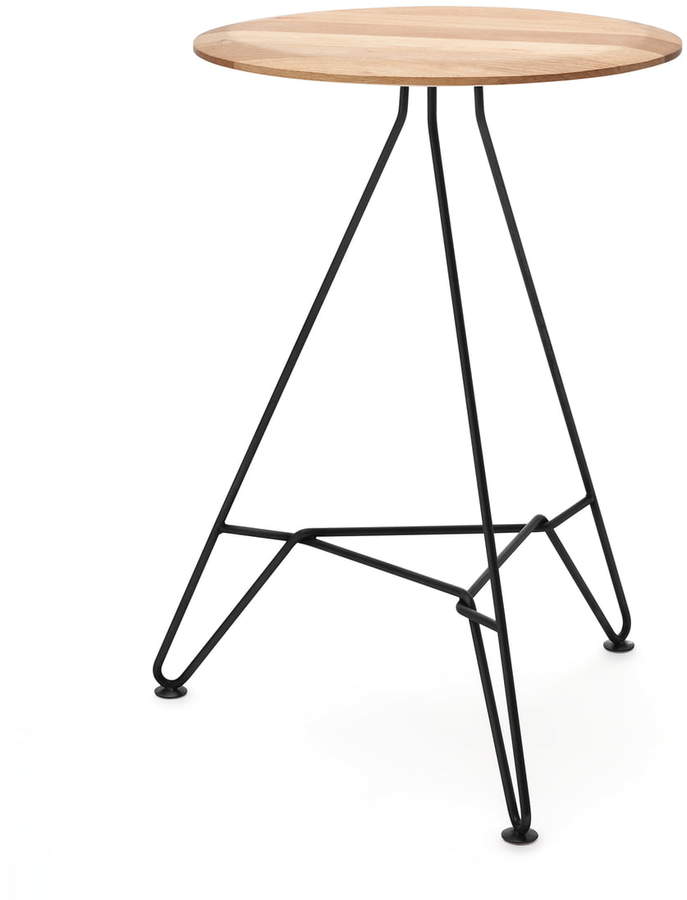 Freistil - 150 Beistelltisch, H 61 cm / Ø 35 cm, eiche / tiefschwarz (RAL 9005)