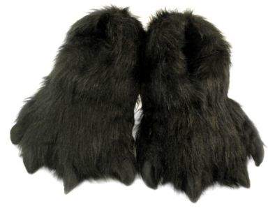Wishpets Furry Animal Slippers in Black