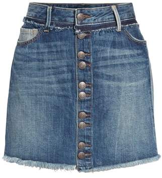True Religion Brand Jeans Deconstructed Denim Skirt