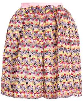 Embroidered Cotton-Blend Organza Skirt