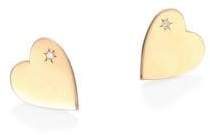 Small Heart Diamond Stud Earrings