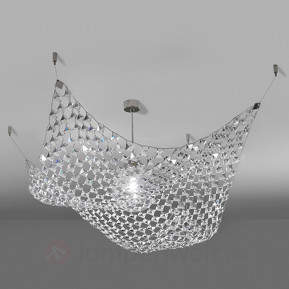 Gestalterische Deckenleuchte Pareo m. Kristallen