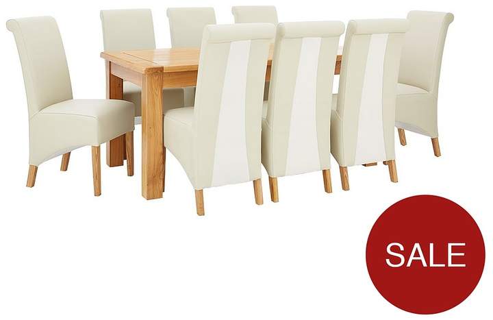 Oakland 170 Cm Solid Wood Dining Table + 8 Sienna Chairs