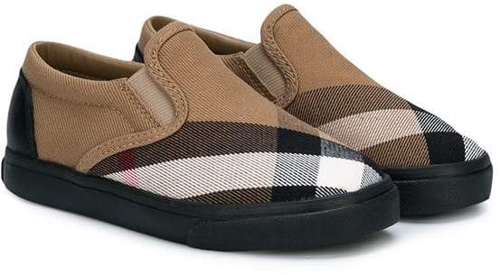checked slip-on sneakers