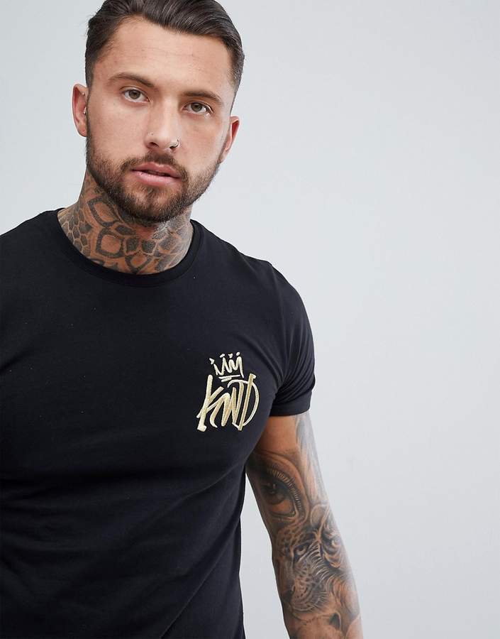 Kings Will Dream – Travis – Schwarzes Muskelshirt mit goldenem Logo