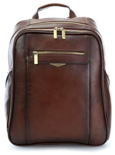 Giudi 12'' Laptop-Rucksack glänzendes Rindsleder braun