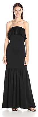 Jill Stuart Women's Strapless Ruffle Satin Gown Jill Stuart Women's Strapless Ruffle Satin Gown