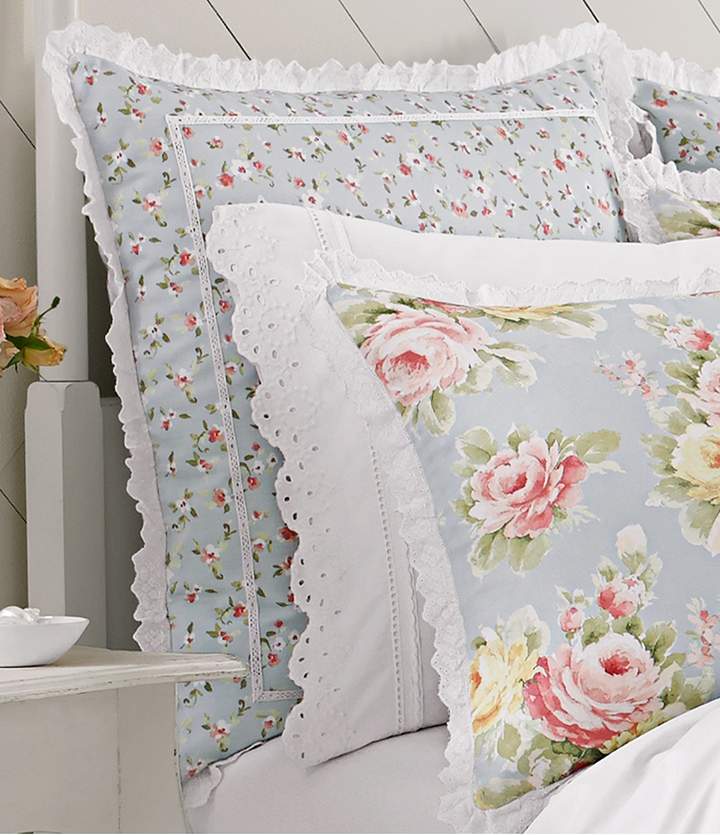Piper & Wright Stella Eyelet-Trimmed Floral Euro Sham