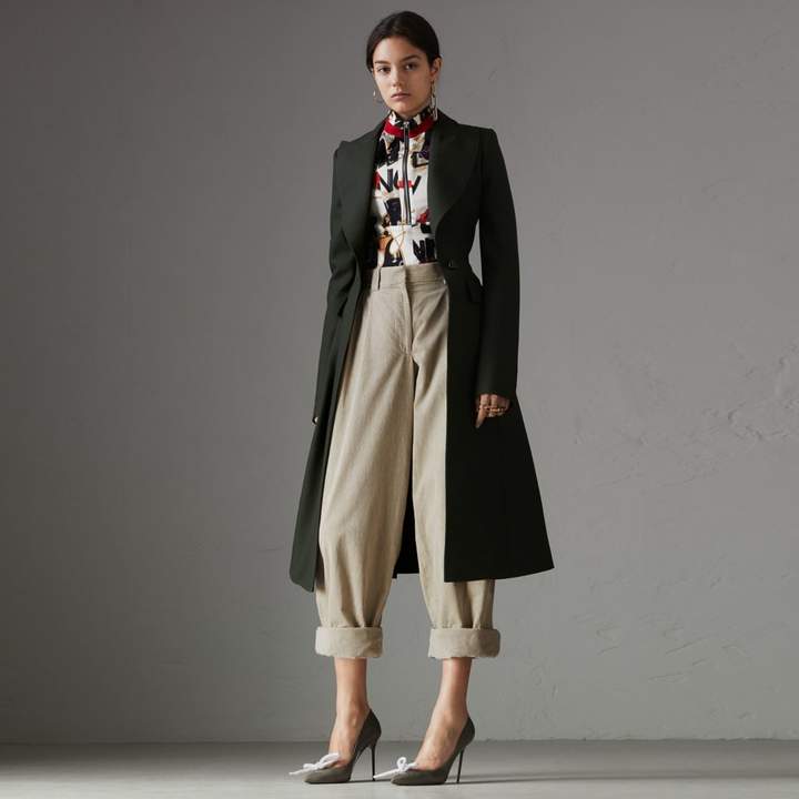 Crested Button Wool Tailored Coat