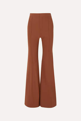 Chloé Grain De Poudre Stretch-wool Flared Pants - Camel Chloé Grain De Poudre Stretch-wool Flared Pants - Camel