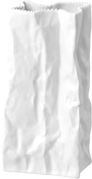 Tütenvase, 22 cm, Weiß glasiert