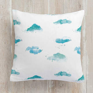 Watercolor Clouds Square Pillow