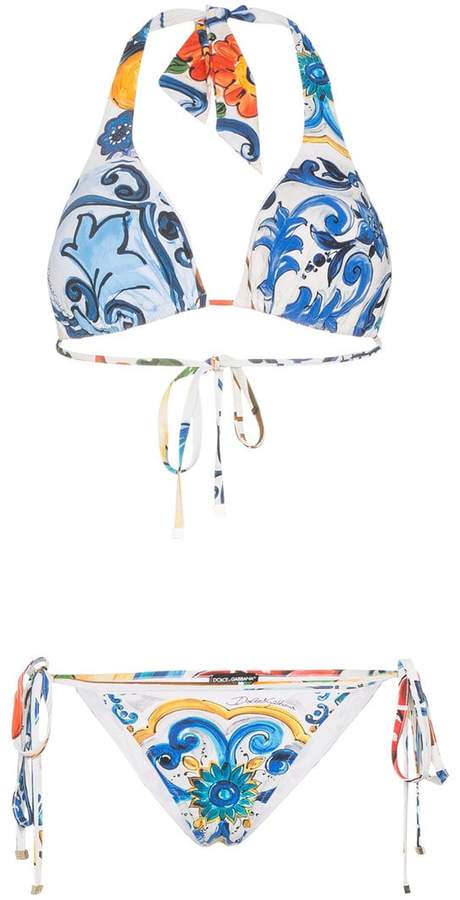 Printed Halter-Neck Bikini