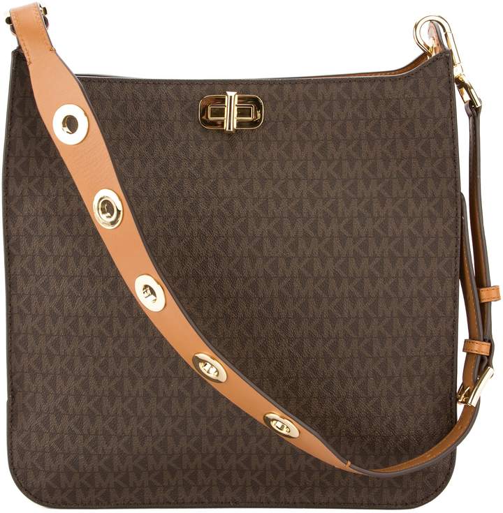 Michael Kors Brown Monogram Canvas Sullivan Large Logo Messenger (New with Tags) - BROWN - STYLE