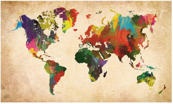 Reinders Bild Weltkarte in Farben