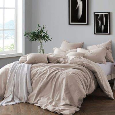 Swift Home Prewashed Yarn-Dyed Full/Queen Duvet Cover Set in Almond