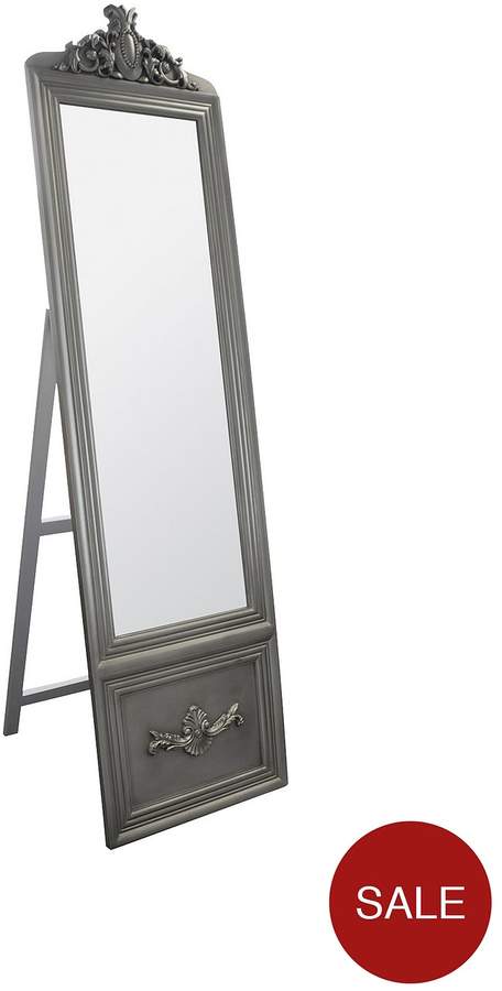 Belvedere Vintage Cheval Standing Mirror In Silver – 52 X 192 Cm