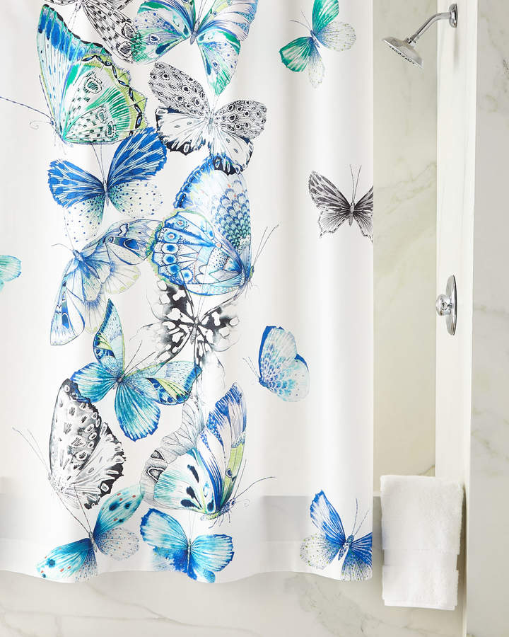 Papillons Cobalt Shower Curtain