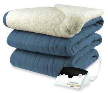 Biddeford Blankets® Comfort Knit Heated Twin Blanket with Sherpa Back in Denim