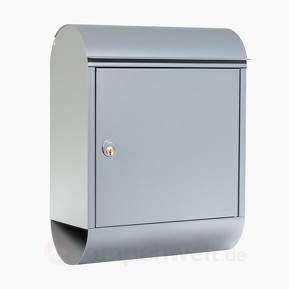 Basaltgrauer Briefkasten Topaz mit Zeitungsfach