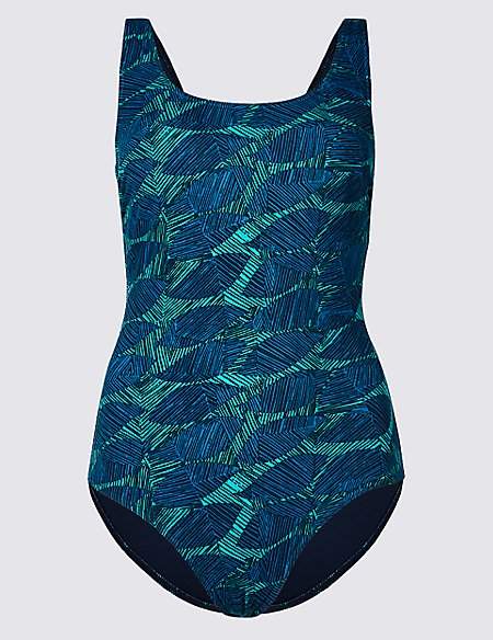 Secret SlimmingTM Leaf Print Swimsuit