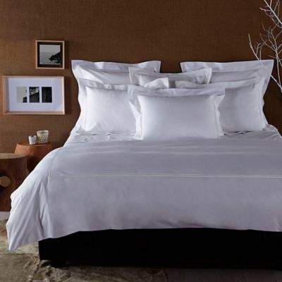 Frette At Home Piave Queen Duvet Cover in White