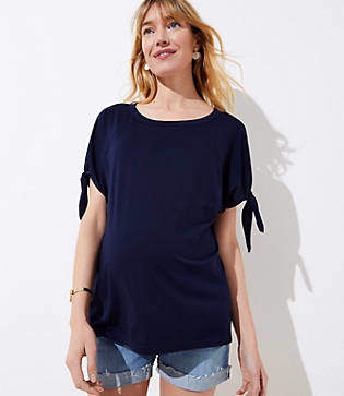 Maternity Tie Sleeve Sweatshirt Tee