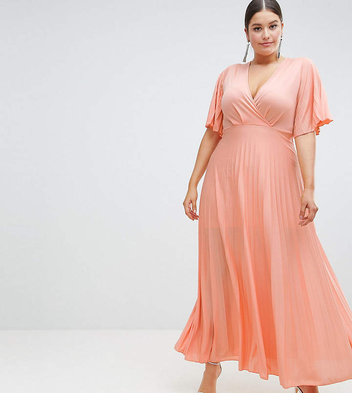 DESIGN Curve kimono pleated maxi dress