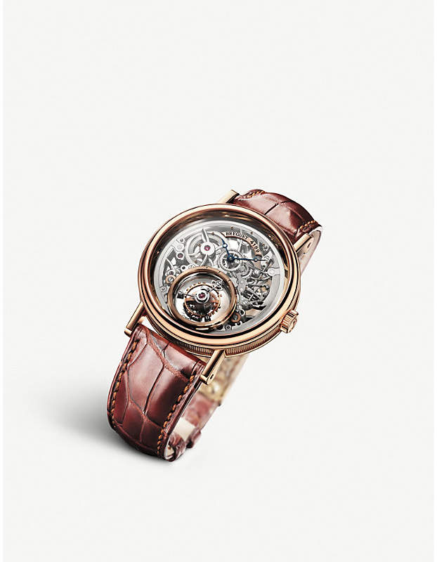 5335BR/42/9W6 Tourbillon Messidor 5335 18-ct rose-gold and leather watch