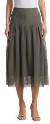 Pleated Mesh Skirt
