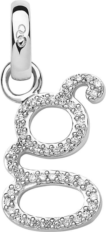 Alphabet G sterling silver and diamond charm