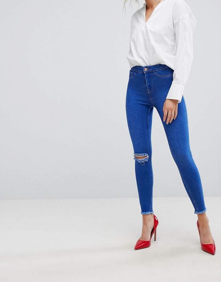 – Hallie – Disco-Jeans mit Zierriss in Hellblau
