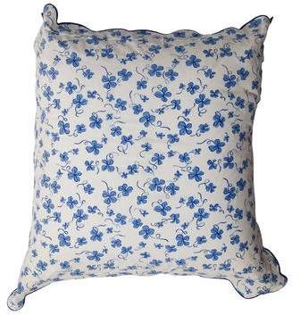 D. Porthault Trèfles Blue European Pillow