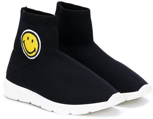 Joshua Sanders Kids smiley face sock hi-top sneakers