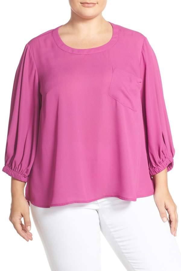 Puff Sleeve Blouse (Plus Size)
